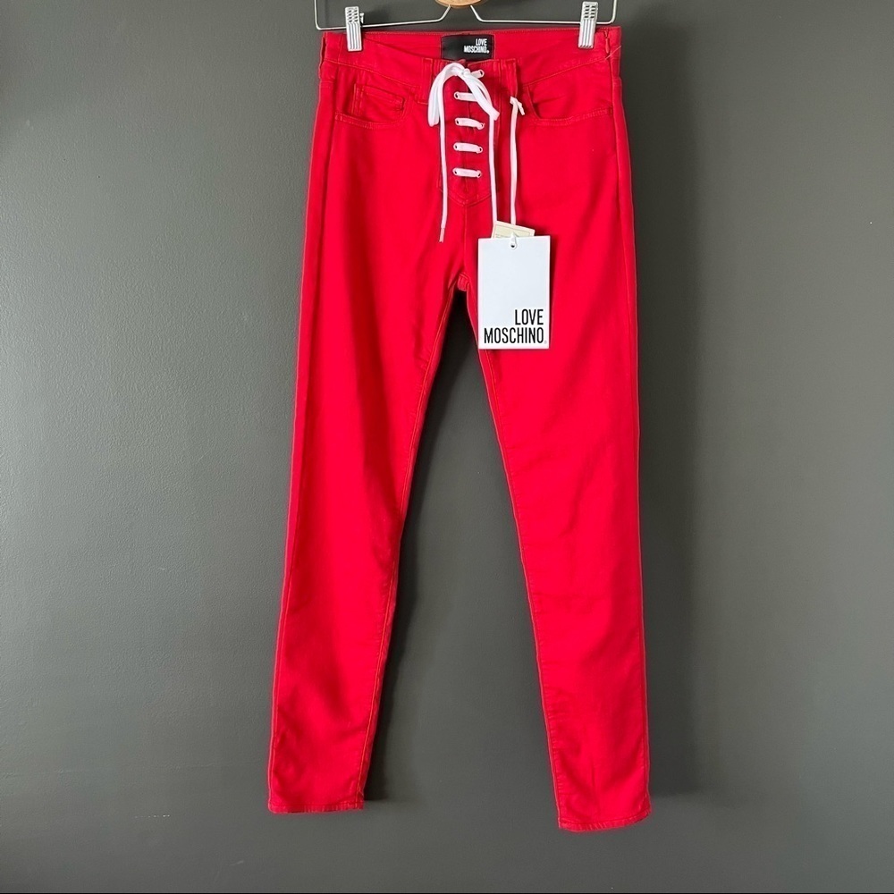 NWT Love Moschino Red Skinny Jeans